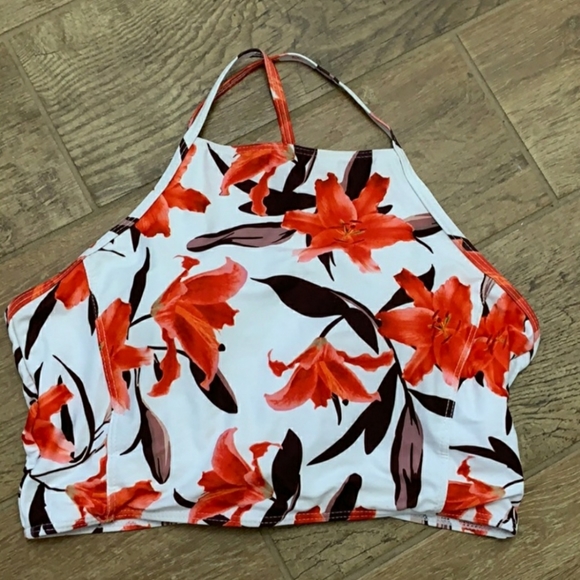 Cupshe Women’s High waisted Floral Stripes Bikini - Picture 2 of 5